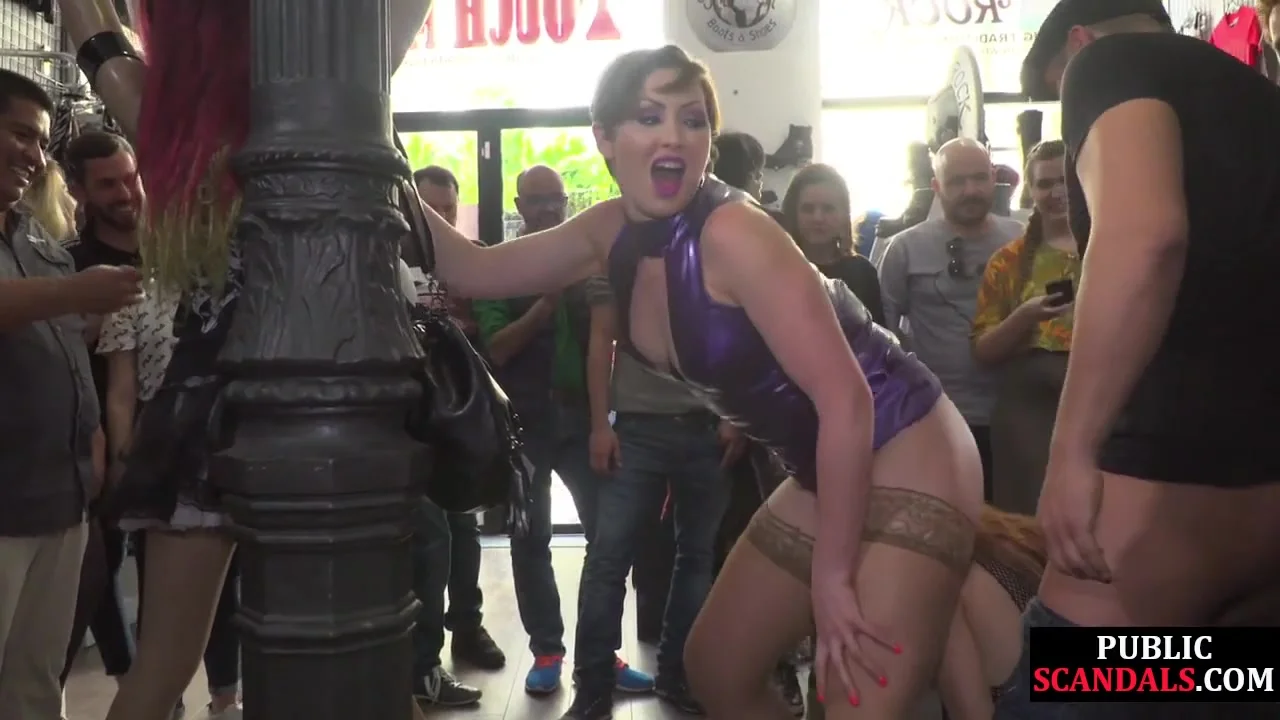 Public submissive babe rims male and female smelly asshole