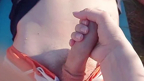 Female Pov Touch The Penis/ Outdoor Jerking Dick/ Public Playing With Dick