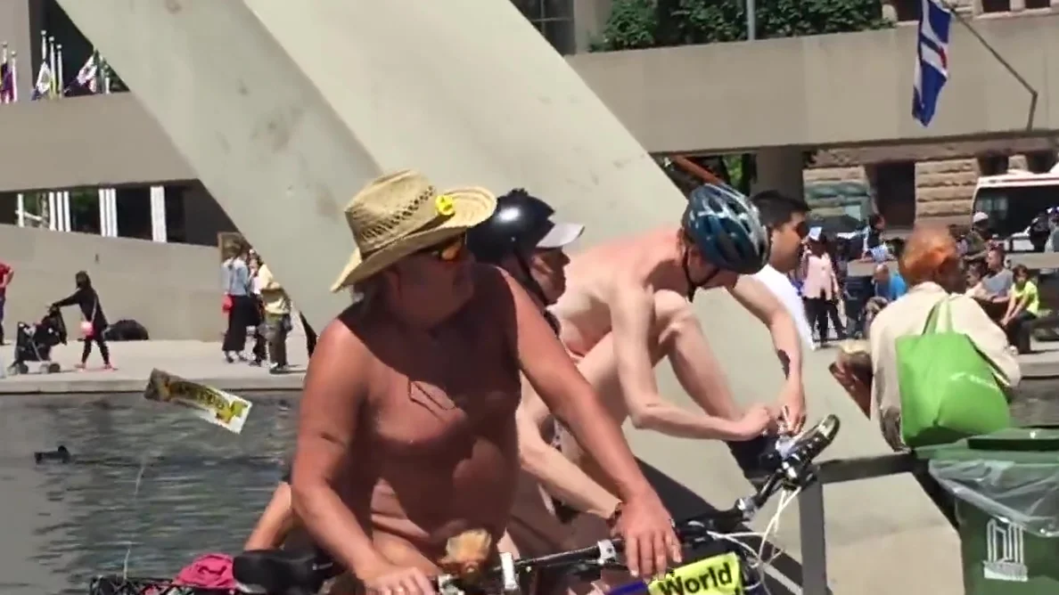 Naked Bike hairy woman