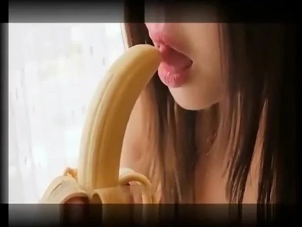 teen 18+ girl with banana