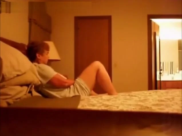 My mature Step mom masturbating on bed caught by
