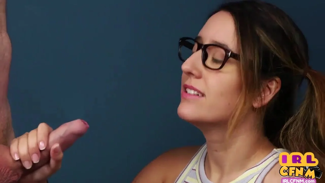 CFNM amateur teen 18+ does her 1st CFNM BJ with cumshot ending