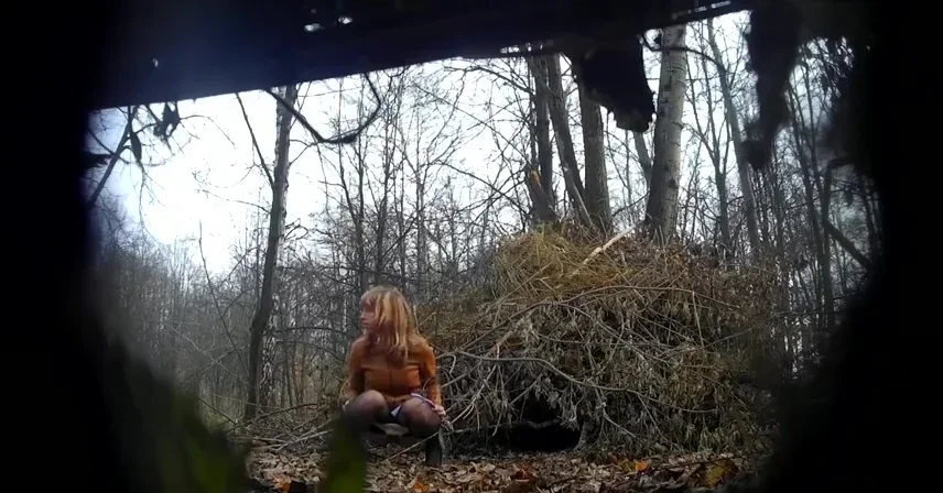 Women peeing outdoor