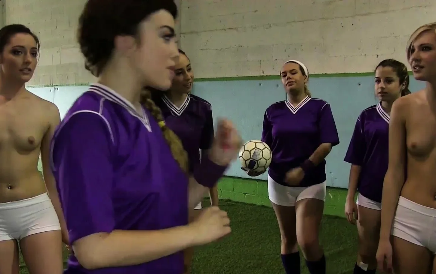 Perv lesbian coach shows the ropes to teen bitches