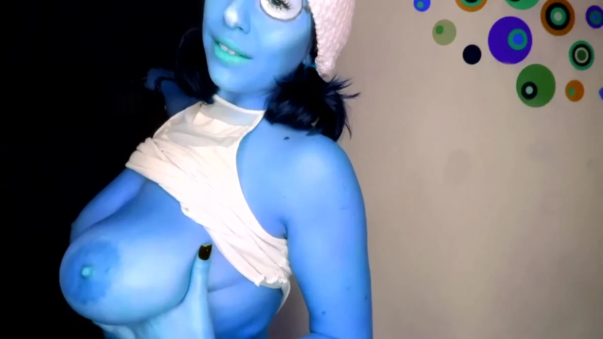 Busty Smurfette Sucks And Licks Her Eret Blue Nipples