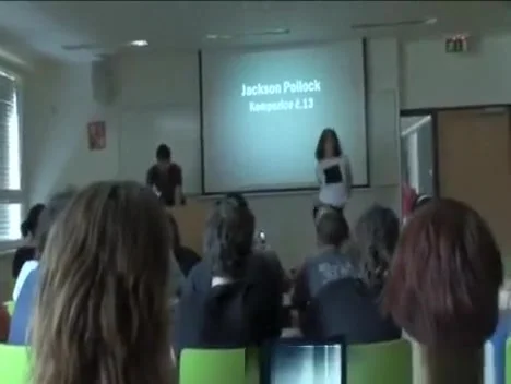 Striptease in classroom during a lesson