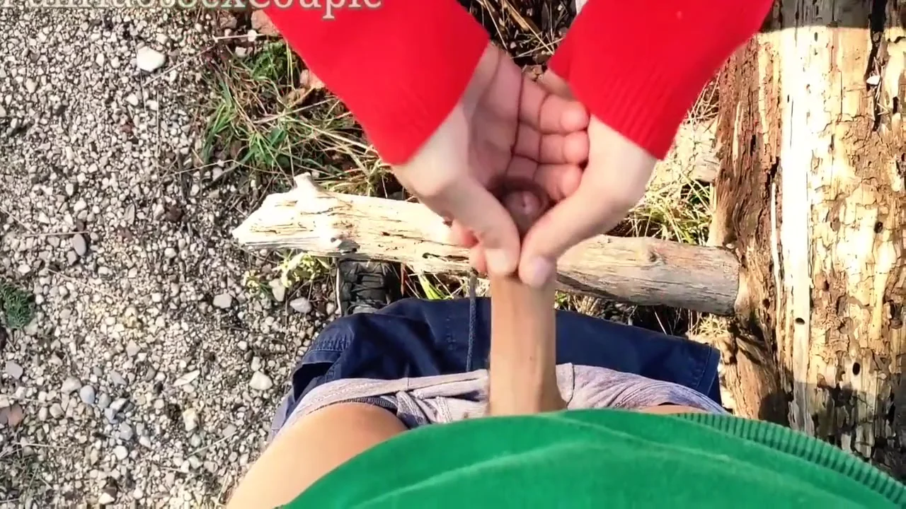 Skinny teen 18+ Masturbate Handjob My Horny Dick Outdoor In The Wood 7 Min