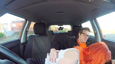 Redhead Wanks And Sucks Driving Instructor