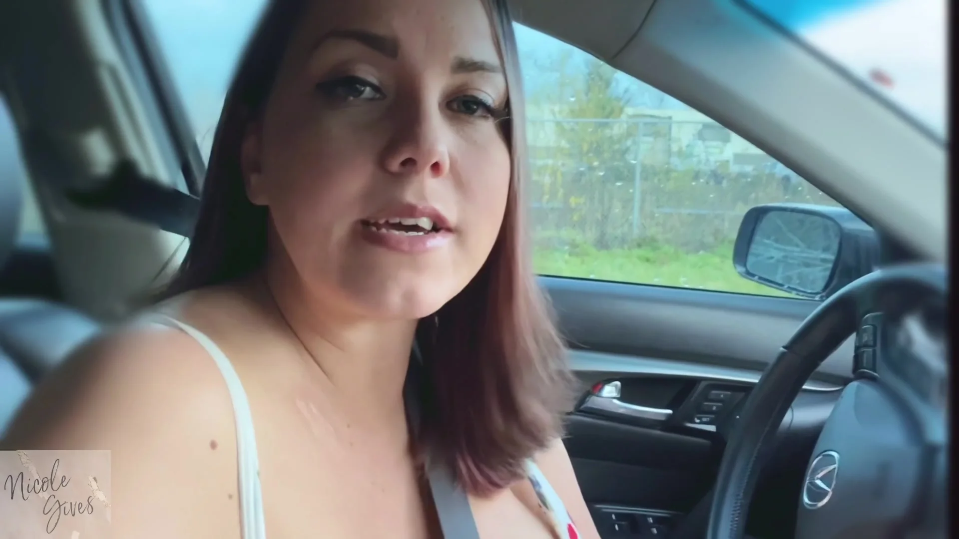Busty Natural Stepmom Gives Tits And Deepthroat Cock Sucking In Car - And Almost Gets Caught