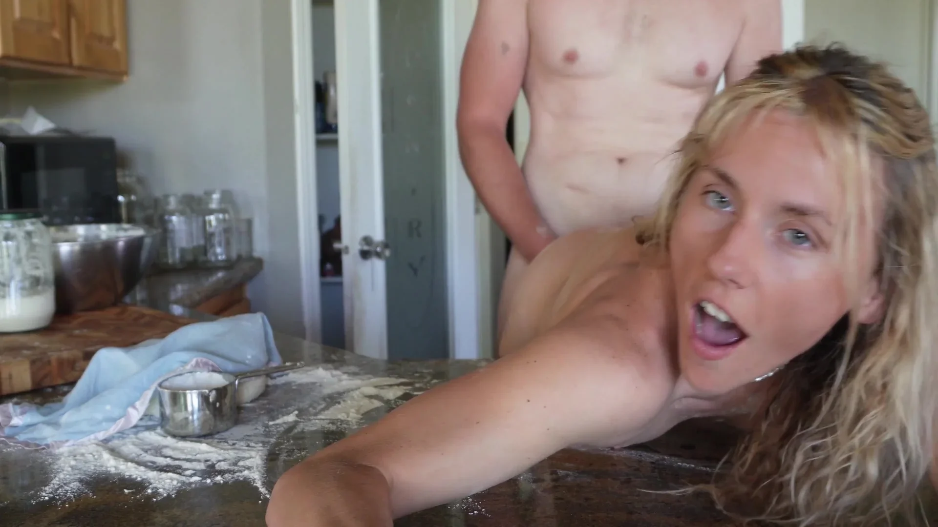 Sexy Blonde Trad Wife Gets Fucked In The Kitchen