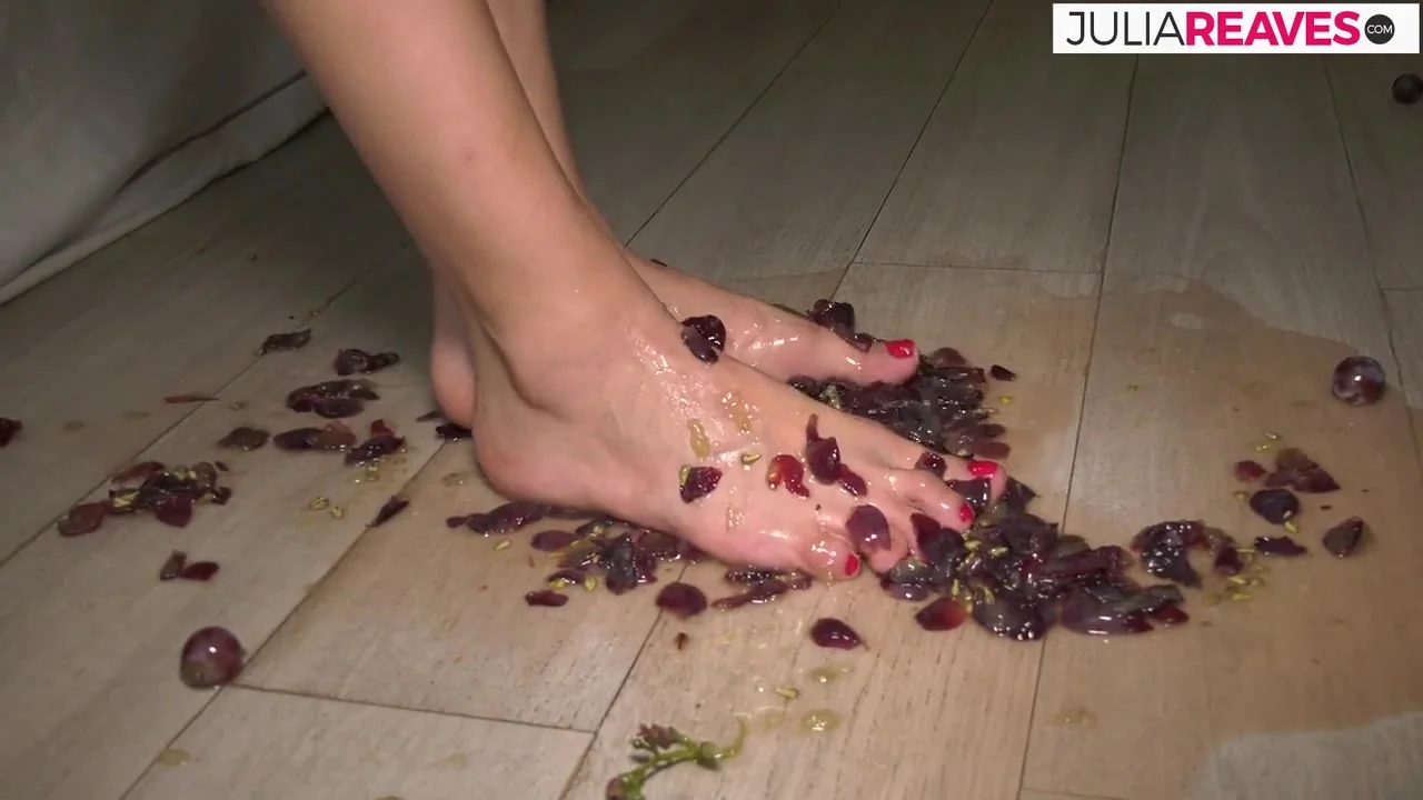 Foot Fetish, She Mashes Grapes And Plays With Your Big Boobs - KinkyBitches