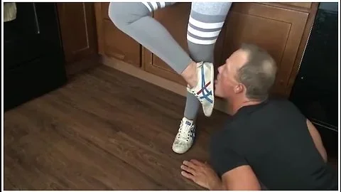 Fit Milf In Yoga Pants Punishes Her Slave And Gets Her Feet Worshiped With Slave Feet