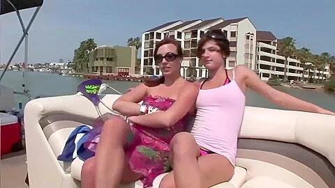 Brunette coeds on a boat - DreamGirls