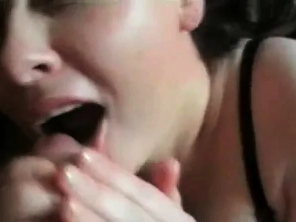 Busty brunette helps a cock cum