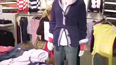 Cindy Dollar facial cumshot in changing room