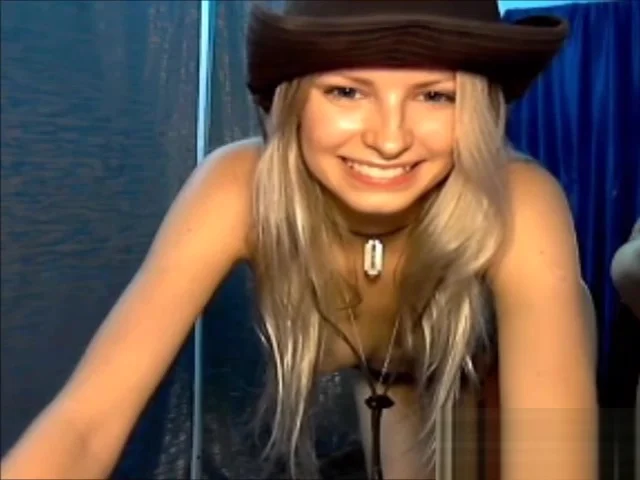 Cheerful Young Blonde Dances Naked On Her Webcam