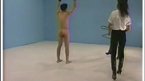 Erotic whipping with two naked mistress