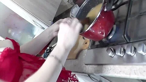 Nude Cooking Erotic Kitchen Sexy Frina. Sexy Step mommy Milf Without Panties Cooks Onion Soup With Wine And Cognac In Transparent Peignoir And Stockings. Booty, Shaved Pussy, Ass. Home Nudity 20 Min