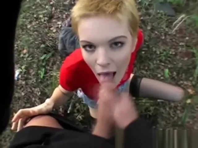 Short Haired Blonde Public Fucking And Facial