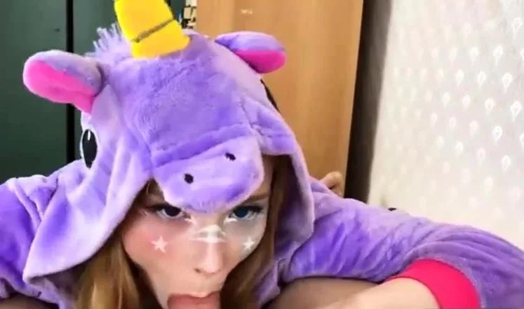 Unicorn Costume Stepsister Sucking Dick
