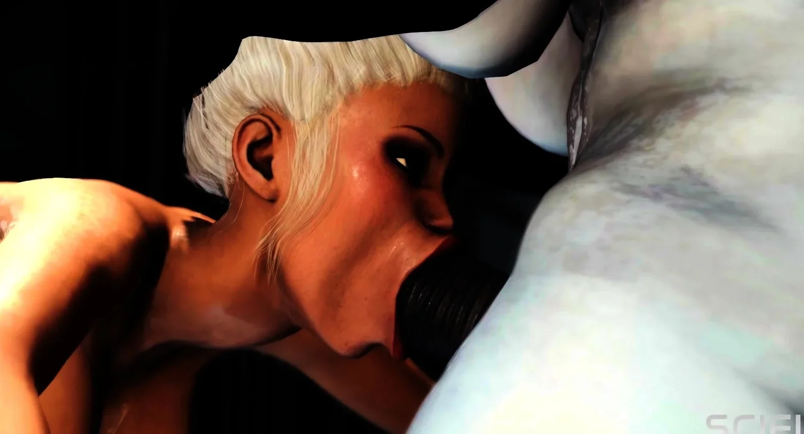 Sexy super busty girl gets fucked by futanari sex cyborg