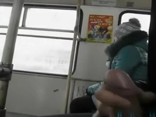 Russian pervert wank on bus