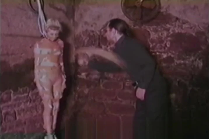 Totally helpless blonde dominated and humiliated in a moldy basement
