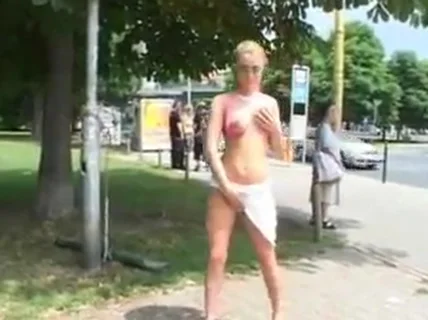 Nude In Public Blonde British Slut 2