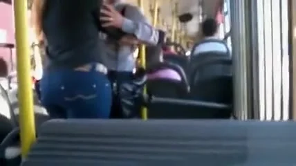 Beautiful big booty in jeans on the bus