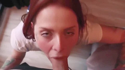 College Girl Sucking Big Cock and Eating 2 Cumshots! DAMN she loves CUM!