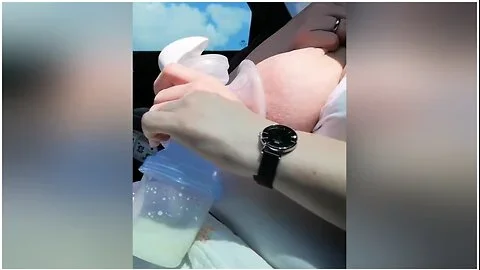 Pumping My Big Milk Tits Empty In The Car