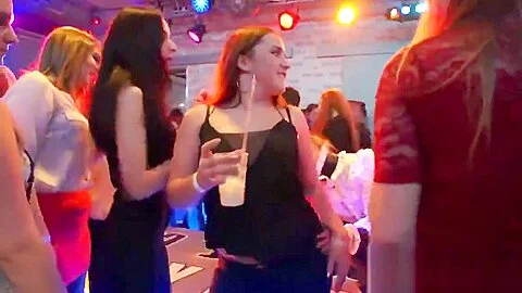 Flirty kittens get entirely foolish and undressed at hardcore party