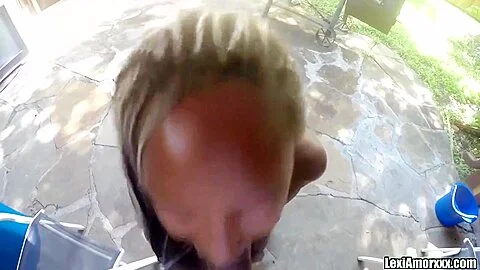 Big black cock sucked by a cute black teen POV