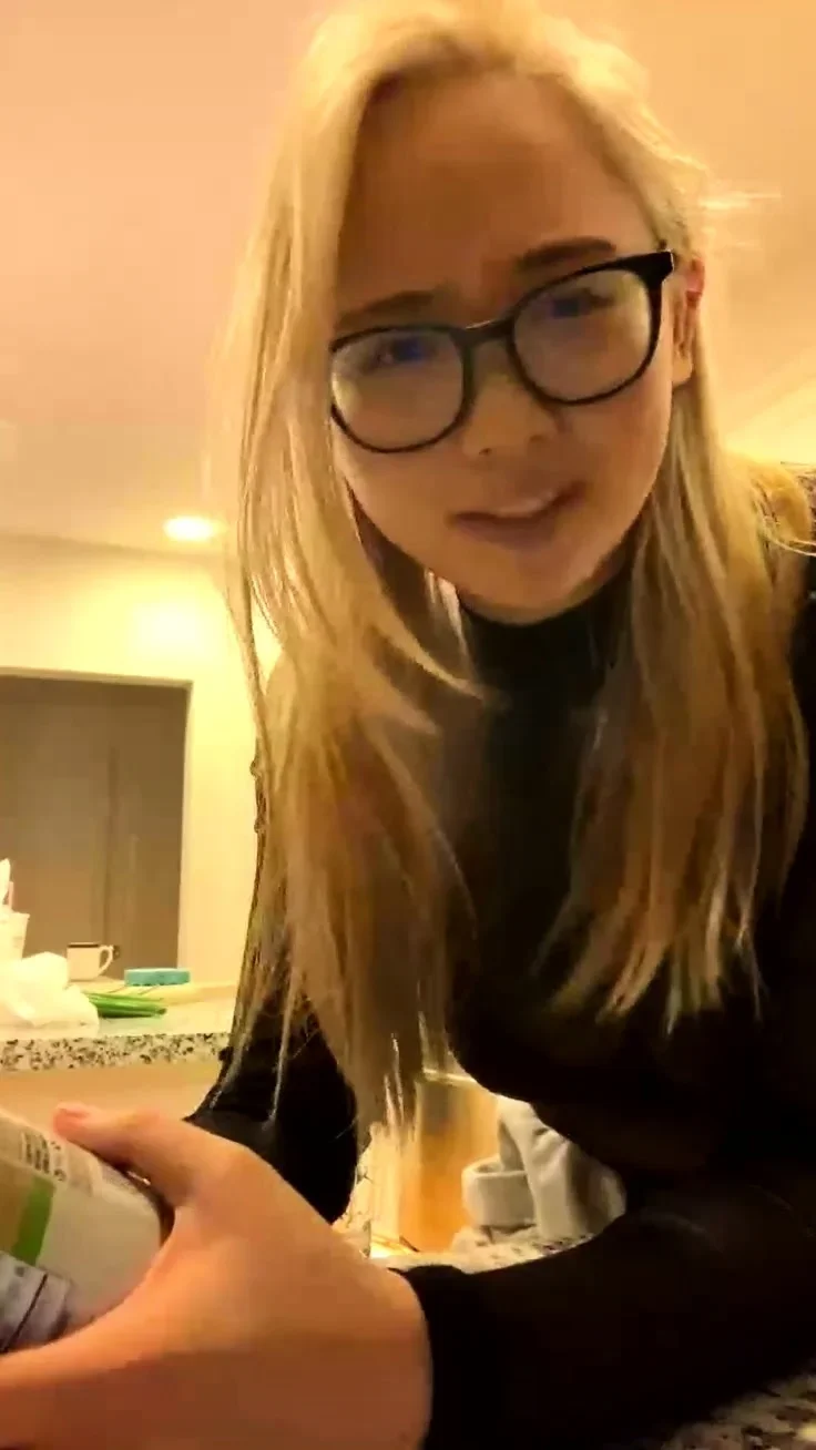 Blonde teen home alone masturbating