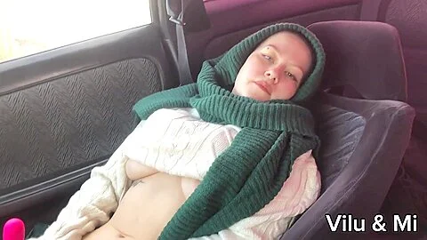 Catch Girl Masturbating In Car And Help Her To Cum