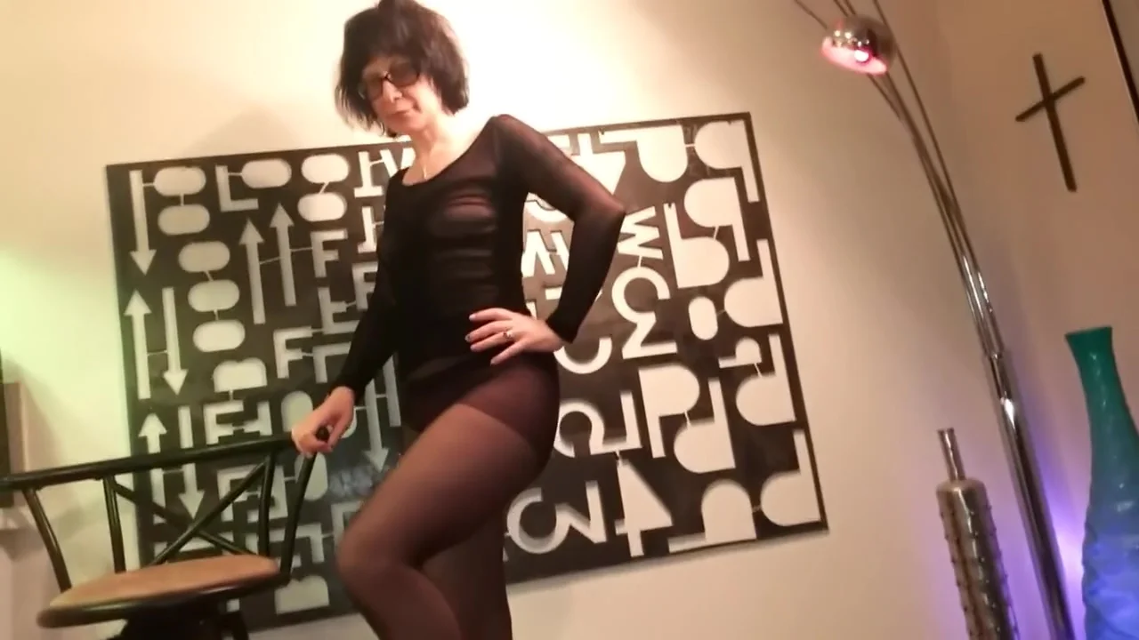 Pantyhose miniskirt and heels