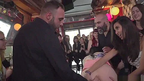 Blonde Spanish Hottie Sucking In Public Bar