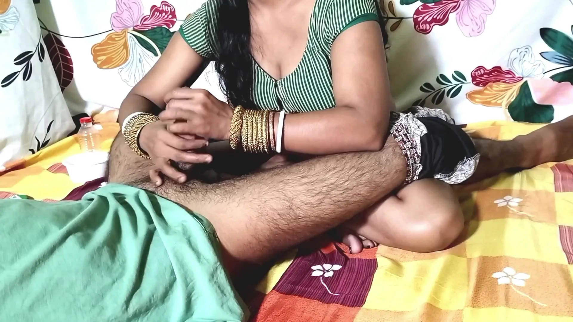 Stepbrother Got Oil Message Blowjob From Bengali Bhabhi
