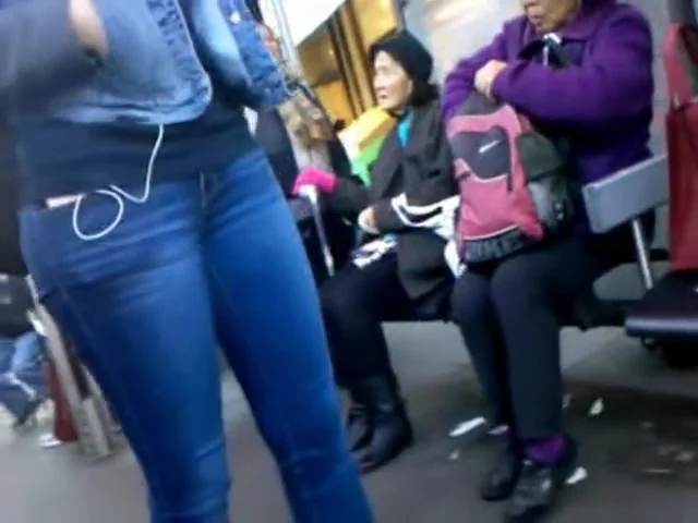 BootyCruise: Chinatown Bus Stop 7 - Crotch Cam