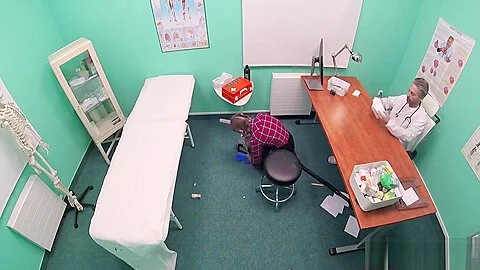 Cute pigtailed cleaner sucks cock