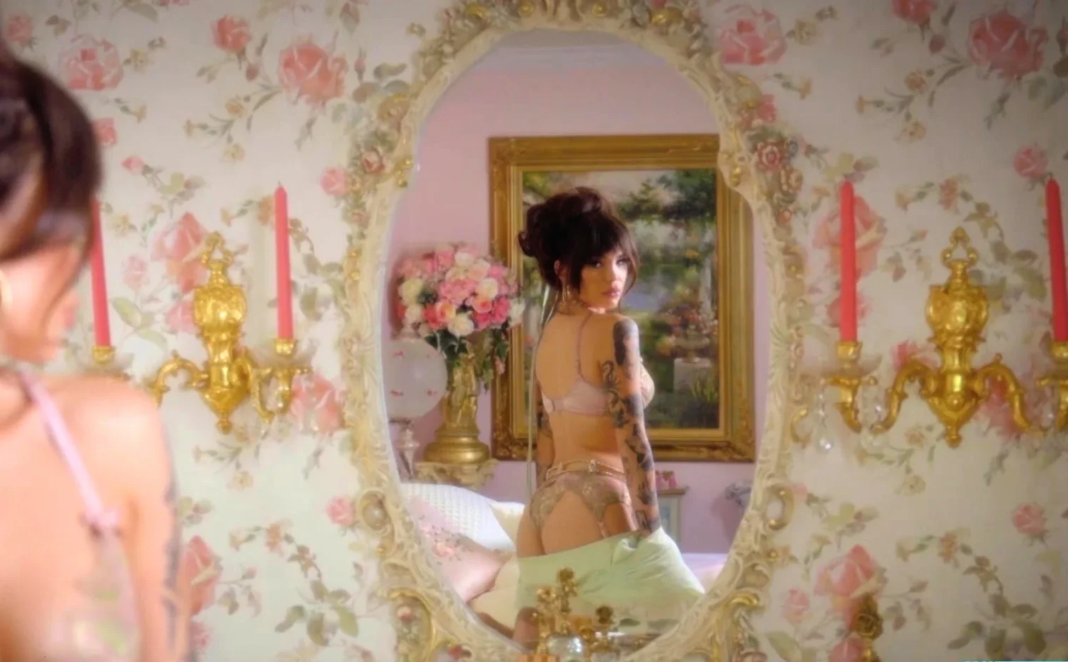 Sexy tattooed brunette naked for Playboy