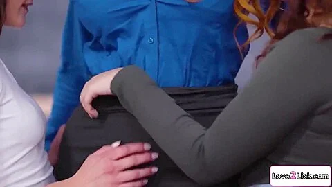 Leana Lovings, Big T And Lauren Phillips - 2 students 18+ Spank And Fuck Curvy Teacher
