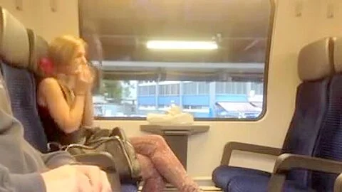 Public cock flashing for this pretty young passenger