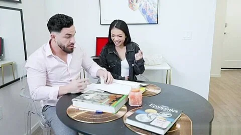 Asian student 18+ Paisley Paige bangs with hot tutor