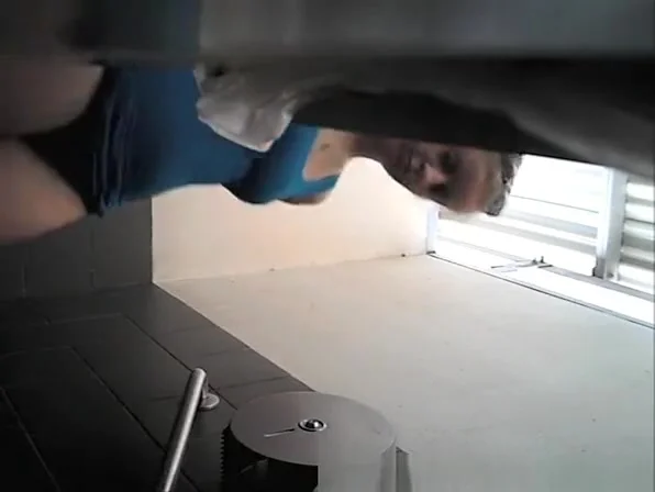 Hot blonde in short tight blue dress caught peeing
