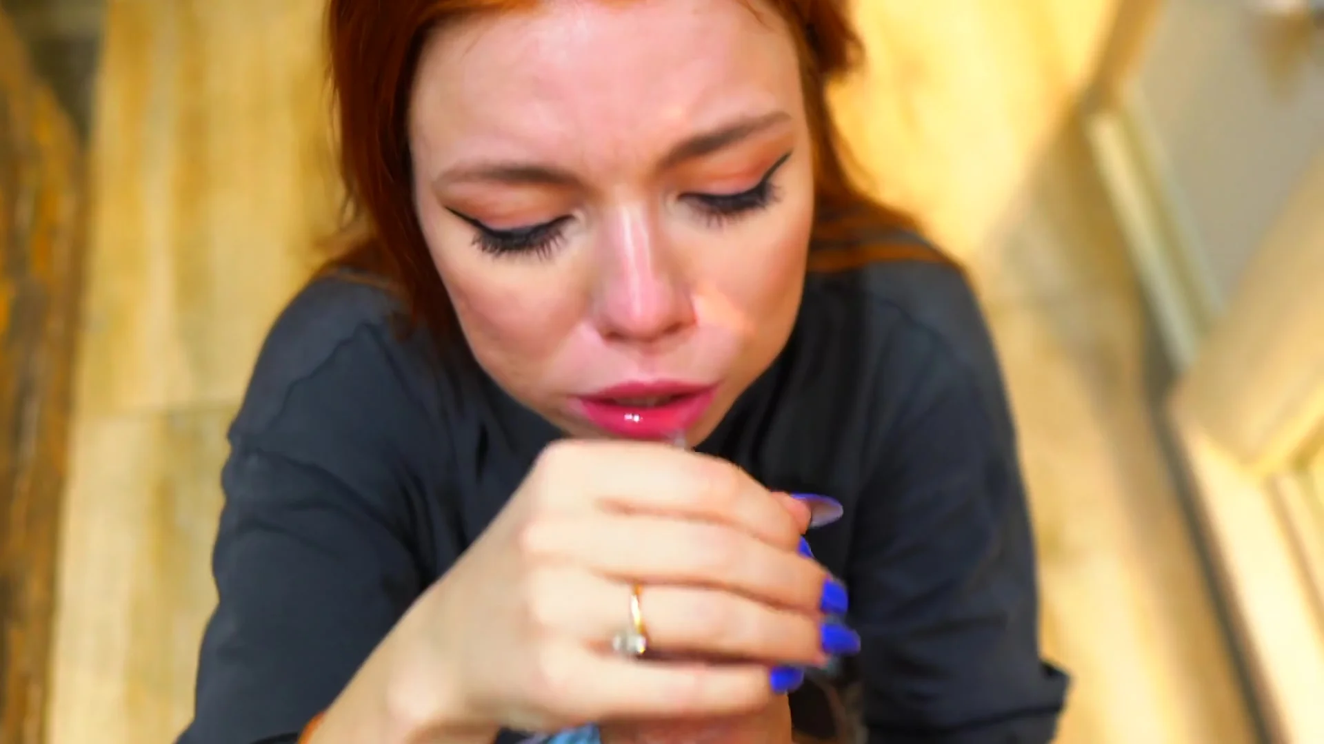 Dirty And Slobbery Blowjob! Deep Throat Russian Beauty!