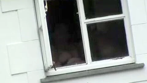 Heavy titted amateur spied on the nasty window voyeur porn