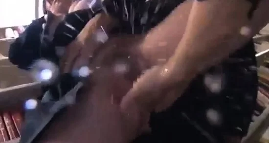 Bottomless Japanese nurse sixtynine blowjob in public