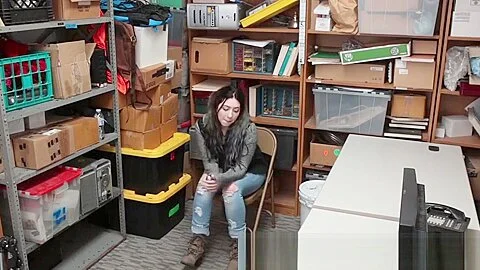 Slutty teen 18+ thief tugs cops cock