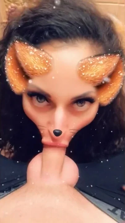 young foxy girl SUCK DICK and gets CUM in her slobbery MOUTH on snapchat